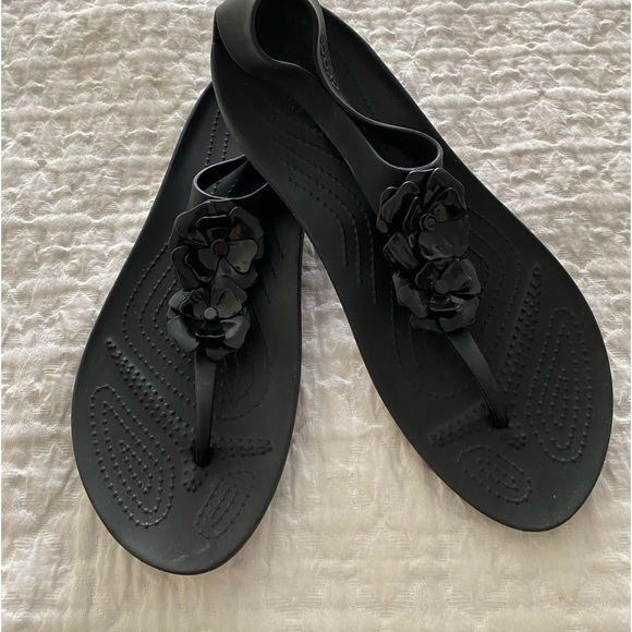 Crocs Serena embellished flower thong slingback size 10 - Picture 9 of 12